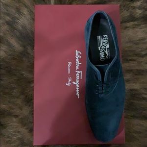 Salvatore Ferragamo “Petrol Suede lace up”